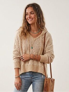 POL Cream Cozy Sherpa Hoodie Sweater